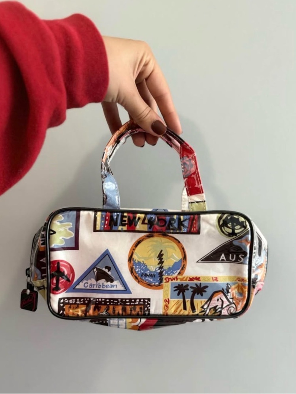 Travel Patch Print Handheld Women’s Bag - Multicolor